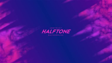 Soyut vektör monokrom yarım ton arkaplanı yırtılmış. Noktalanmış doku elementi. Çapraz bileşim.