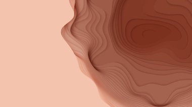 Baj kağıt tabaka. Üç boyutlu soyut gradyan kağıt kesiği. Renkli origami biçimi.