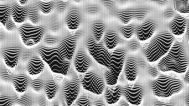 Nokta dalga ses dokusu. Soyut nokta arkaplanı. Teknolojik siber uzay arkaplanı