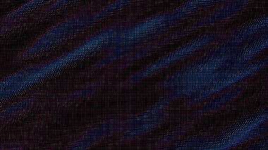 Renkli noktalar dalgaları. Nokta dizisinin dijital veri sıçraması. Fütürist pürüzlü UI elementi.