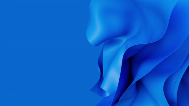 風の抽象的な青い柔らかい生地の動き サテン布ソフトクランプアニメーション 3Dレンダリングアニメーション — ストック動画