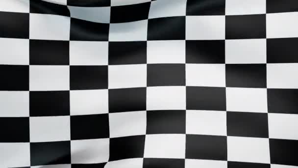 Checkered Finish Flagga Viftande Konkurrens Koncept Återgivning Animation — Stockvideo