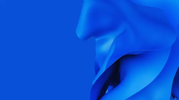 Streszczenie Falisty Niebieski Delikatny Ruch Tkaniny Wietrze Satynowa Tkanina Miękka — Zdjęcie stockowe