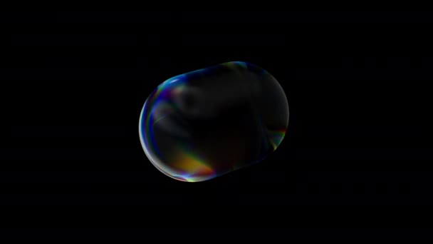 Capsula Lucida Rotante Trasparente Con Effetto Dispersione Colore Arcobaleno Riflesso — Video Stock