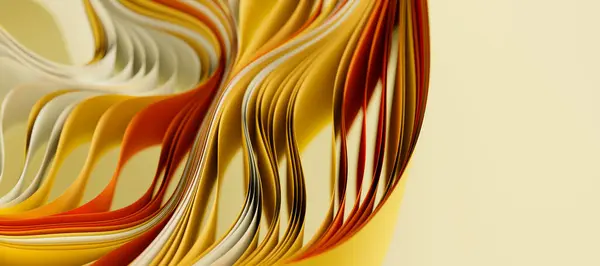 Capas Beige Amarilla Tela Papel Deformado Giro Tejido Abstracto Con — Foto de Stock