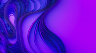 Menekşe kumaş kıvrımları. Soyut kumaş büküm hareketi. 3d canlandırma canlandırması.