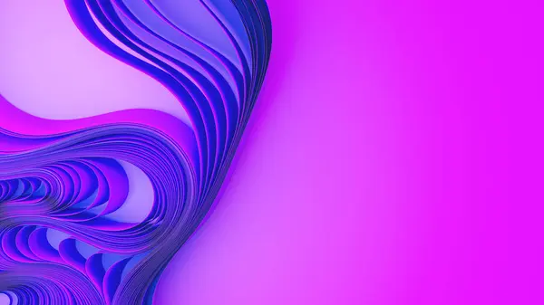 紫罗兰色的布或纸的经纱层 抽象的面料扭曲 3D渲染说明 — 图库照片#