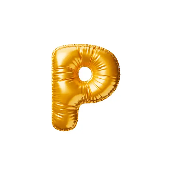 金色气球字母P 3D渲染说明 — 图库照片#