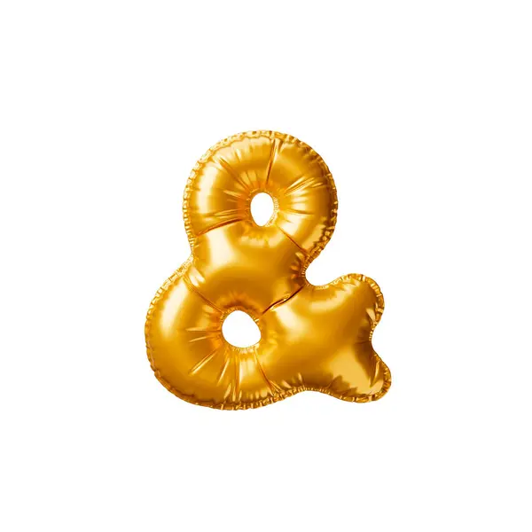 Złoty Balon Znak Ampersand Ilustracja Renderowania — Zdjęcie stockowe