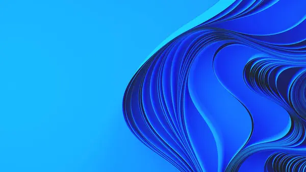 stock image Blue layers of cloth or paper warping. Abstract fabric twist. 3d render illustration.