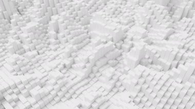 Beyaz blokların ızgarasındaki dalgalanmalar soyut arkaplan. Kare sütun dalgaları. Ses arkaplanı