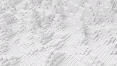 Beyaz blokların ızgarasındaki dalgalanmalar soyut arkaplan. Kare sütun dalgaları. Ses arkaplanı