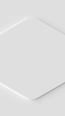 Moda Neumorphism tarzı podyum ortaya çıktı. Ürün için yumuşak, temiz ve basit bir aşama. Dikey video.