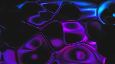Soyut holografik yağ gürültüsü yüzey arkaplanı. Dalgalı ve dalgalı folyo yüzeyi. Ultraviyole yanardöner fon. Kusursuz döngü 4k canlandırması.