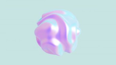 Soyut şekil değiştiren sıvı yanardöner küre. Sıvı neon bozan nesne. Canlı, parlak holografik renkler döngü hareketi. Renkli gradyan damlası