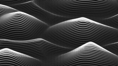 Nokta dalga ses dokusu. Soyut nokta arkaplanı. Teknolojik siber uzay arkaplanı