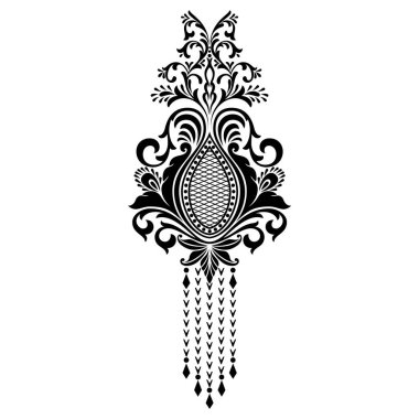 Şam süsleme elementleri tasarım için zarif çiçek soyut elementleri. Davetiyeler, kartlar vs. için mükemmel.