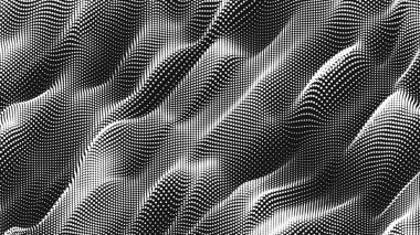 Nokta dalga ses dokusu. Soyut nokta arkaplanı. Teknolojik siber uzay arkaplanı