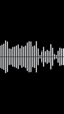 Ses dalgası. Soyut müzik dalgaları salınımı. Sentetik müzik teknolojisi örneği. Akort izi. Dikey video.