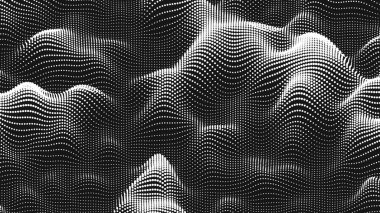 Nokta dalga ses dokusu. Soyut nokta arkaplanı. Teknolojik siber uzay arkaplanı