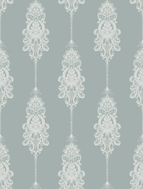 Damask 'ın kusursuz bir geçmişi var. Vector klasik lüks eski moda İspanyol süsü, kraliyet Victoria dönemi kusursuz dokusu. Klasik, zarif, çiçekli barok şablonu..