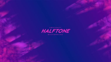 Soyut vektör monokrom yarım ton arkaplanı yırtılmış. Noktalanmış doku elementi. Çapraz bileşim.