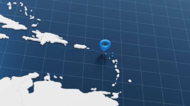 Mavi Saint Kitts ve Nevis 3d haritası. Etrafı beyazlar içindeki diğer ülkelerle çevrili. Sınırları olan Avrupa siyasi haritası. 3d resimleme.