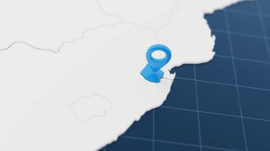 Mavi Svaziland 3d haritası, diğer beyaz ülkelerle çevrili. Sınırlı politik harita. 3d resimleme.