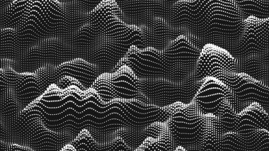 Nokta dalga çarpması dokusu. Soyut nokta arkaplanı. Teknolojik siber uzay arkaplanı