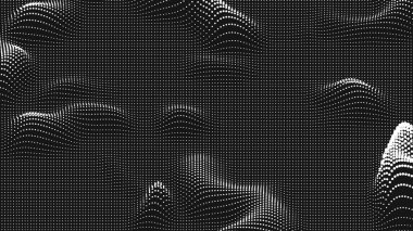 Nokta dalga çarpması dokusu. Soyut nokta arkaplanı. Teknolojik siber uzay arkaplanı