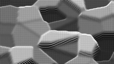 Nokta dalga ses dokusu. Soyut nokta arkaplanı. Teknolojik siber uzay arkaplanı