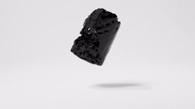 Beyaz arka planda dönen siyah varil. Petrol endüstrisi animasyon konsepti. 3d hazırlayıcı.