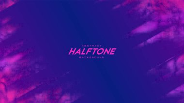 Soyut vektör monokrom yarım ton arkaplanı yırtılmış. Noktalanmış doku elementi. Çapraz bileşim.