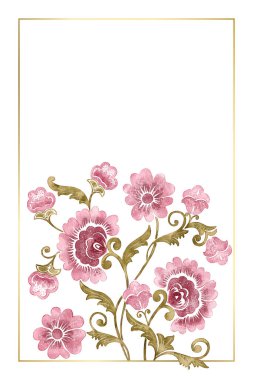 Renkli çiçekli suluboya davetiye kartı. El çizimi illüstrasyon.