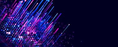 Büyük Veri Kompleksi grafiği Kuantum hesaplama evreni. Yapay zeka teknolojisinin siber uzayı. Fütürist grafik. Dijital bilgi sunumu. 3d resimleme.