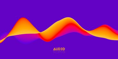 Gradyan ses dalgası soyut arkaplan. Renkli bir müzik dalgası. Vektör titreşimli sıvı sıçraması