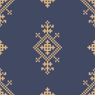 Ukrayna folklorik desensiz süslemesinin vektör çizimi. Etnik süs. Sınır elemanı. Geleneksel Ukraynalı, halk sanatı işlemeli desen - Vyshyvanka.