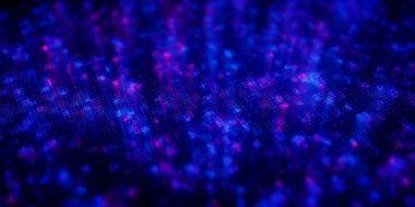 Büyük Veri kümeleri karmaşık grafiği. Kuantum hesaplama kalıpları. Yapay zeka teknolojisi sinirsel bağlantılarının siber uzayı. Fütürist grafik. Dijital bilgi sunumu