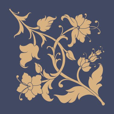 Vektör azulejo fayans kalıbı ögesi. Seramik mozaik Akdeniz süs motifi