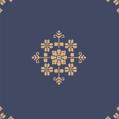 Ukrayna folklorik desensiz süslemesinin vektör çizimi. Etnik süs. Sınır elemanı. Geleneksel Ukraynalı, halk sanatı işlemeli desen - Vyshyvanka.