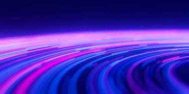 Dairesel veri ışık hızı akışına aşırı yakın çekim. Kuantum hesaplamasının soyut yuvarlak dijital veri akışı. DOF ile kubit dalgalarının siber uzayı. Modern teknoloji bilgi iletimi