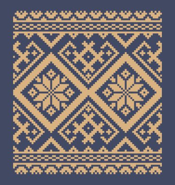 Ukrayna sınır desenli element. Blok yazdırma ya da dövme tasarımı için şablon. Çiçek geometrik dekor