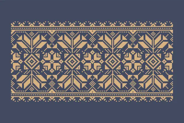 Ukrayna sınır desenli element. Blok yazdırma ya da dövme tasarımı için şablon. Çiçek geometrik dekor