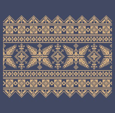 Ukrayna sınır desenli element. Blok yazdırma ya da dövme tasarımı için şablon. Çiçek geometrik dekor