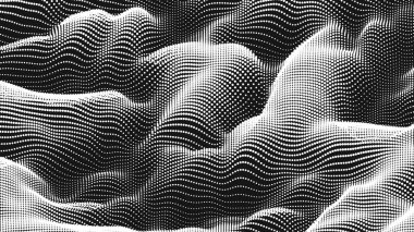 Point wave noise texture. Abstract dot background. Technological cyberspace background