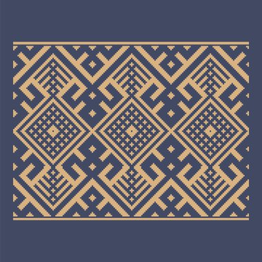 Ukrayna sınır desenli element. Blok yazdırma ya da dövme tasarımı için şablon. Çiçek geometrik dekor