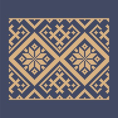 Ukrayna sınır desenli element. Blok yazdırma ya da dövme tasarımı için şablon. Çiçek geometrik dekor