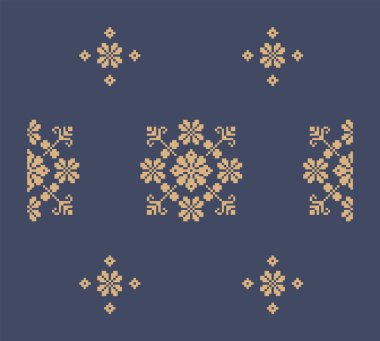 Ukrayna sınır desenli element. Blok yazdırma ya da dövme tasarımı için şablon. Çiçek geometrik dekor