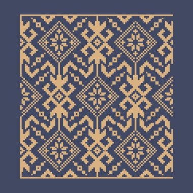 Ukrayna sınır desenli element. Blok yazdırma ya da dövme tasarımı için şablon. Çiçek geometrik dekor