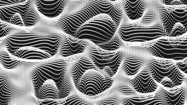 Nokta dalga ses dokusu. Soyut nokta arkaplanı. Teknolojik siber uzay arkaplanı